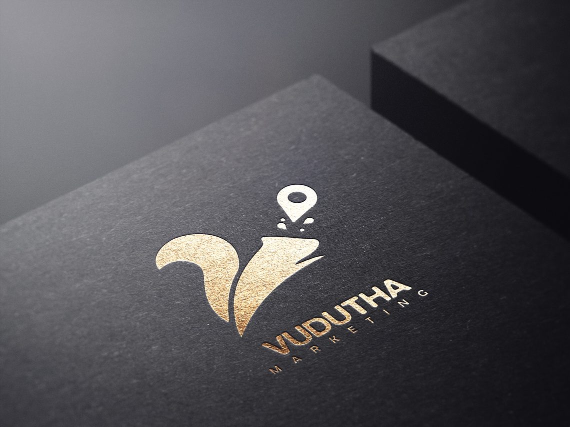 Gold-foil logo on black