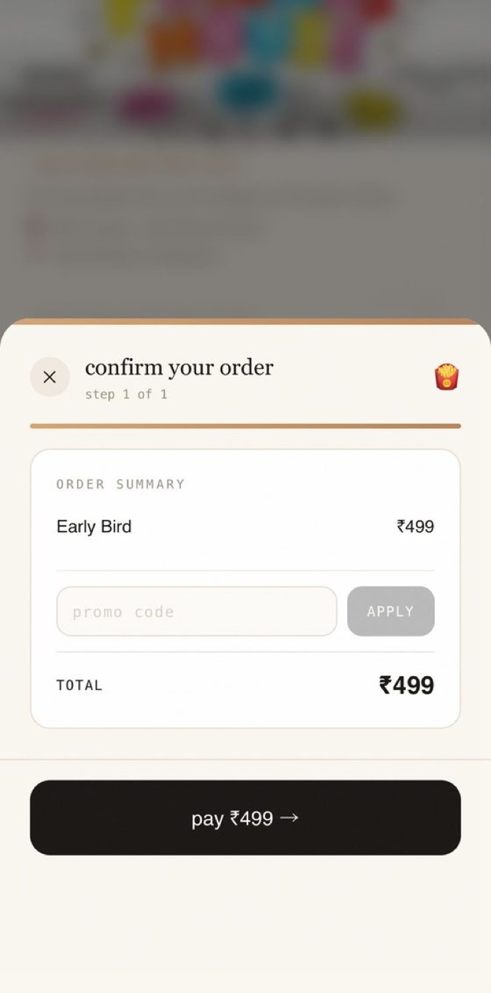 Checkout — confirm your order