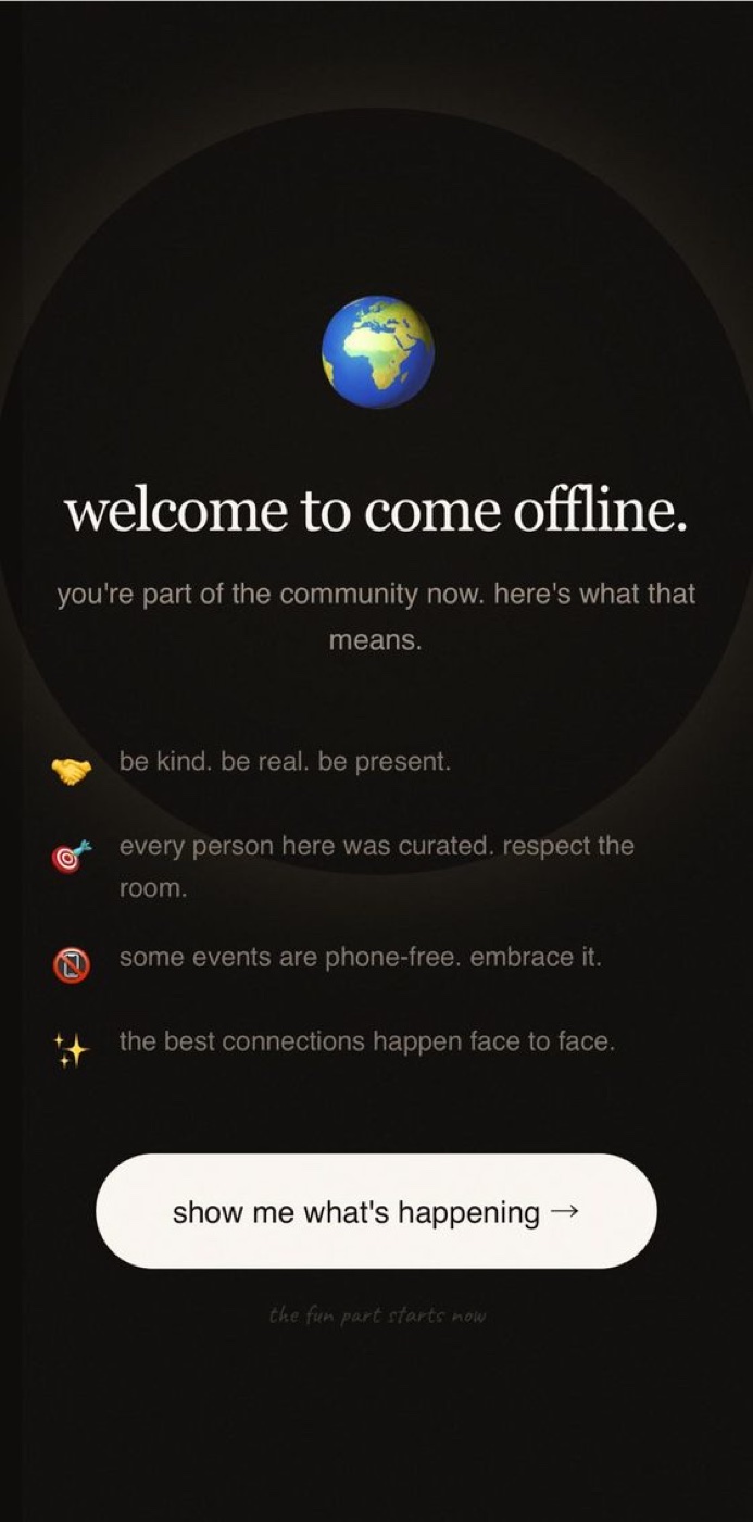 Member app onboarding — be kind, be real, be here