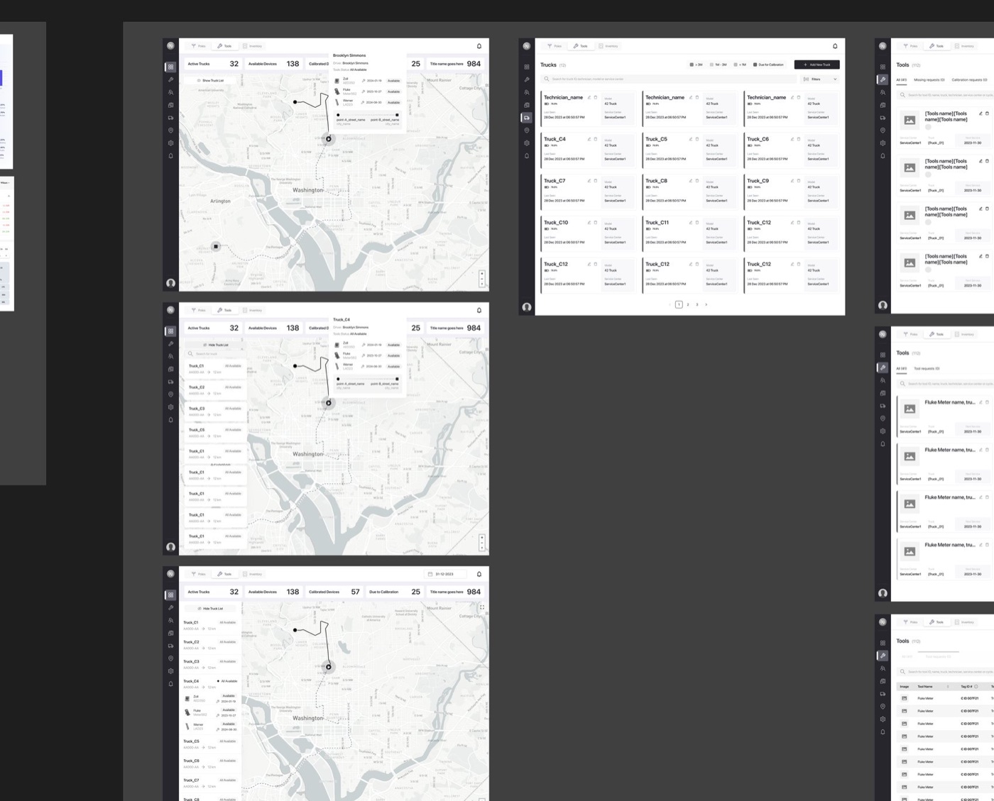 A close crop of the tools track — card view and table view